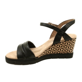 Caprice Sandales Compensées En Cuir 9-28710-20 040 Noir Softnap le noir 2