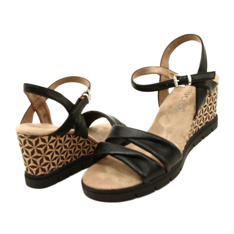 Caprice Sandales Compensées En Cuir 9-28710-20 040 Noir Softnap le noir 4