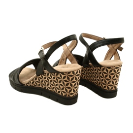 Caprice Sandales Compensées En Cuir 9-28710-20 040 Noir Softnap le noir 5