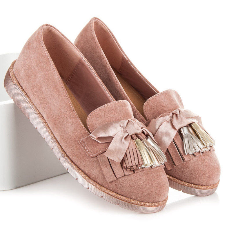 Seastar Mocassins en daim rose 1