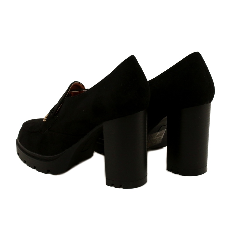 Evento Mocassins à la mode sur la plate-forme et la barre noire le noir 5