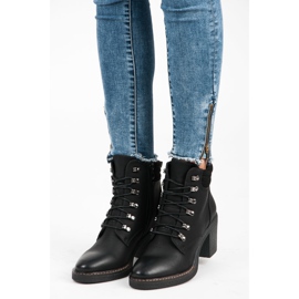 Seastar Bottines à lacets à talon le noir 3