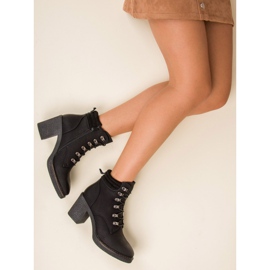 Seastar Bottines à lacets à talon le noir 4