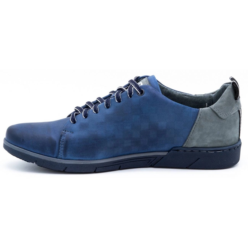 Polbut Chaussures décontractées en cuir pour hommes 2114 bleu marine 1
