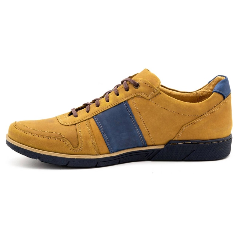 Polbut Chaussures décontractées en cuir pour hommes 2113 rouge multicolore jaune 1