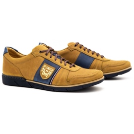 Polbut Chaussures décontractées en cuir pour hommes 2113 rouge multicolore jaune 3