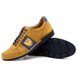 Polbut Chaussures décontractées en cuir pour hommes 2113 rouge multicolore jaune 4