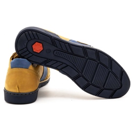Polbut Chaussures décontractées en cuir pour hommes 2113 rouge multicolore jaune 5