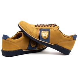 Polbut Chaussures décontractées en cuir pour hommes 2113 rouge multicolore jaune 6
