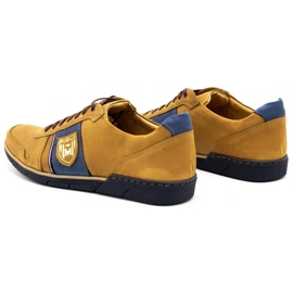 Polbut Chaussures décontractées en cuir pour hommes 2113 rouge multicolore jaune 7