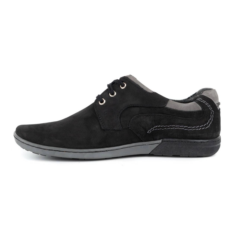KOMODO Chaussures décontractées en cuir pour hommes 861L noir 1