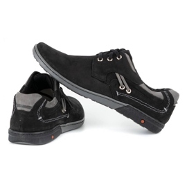 KOMODO Chaussures décontractées en cuir pour hommes 861L noir le noir 5