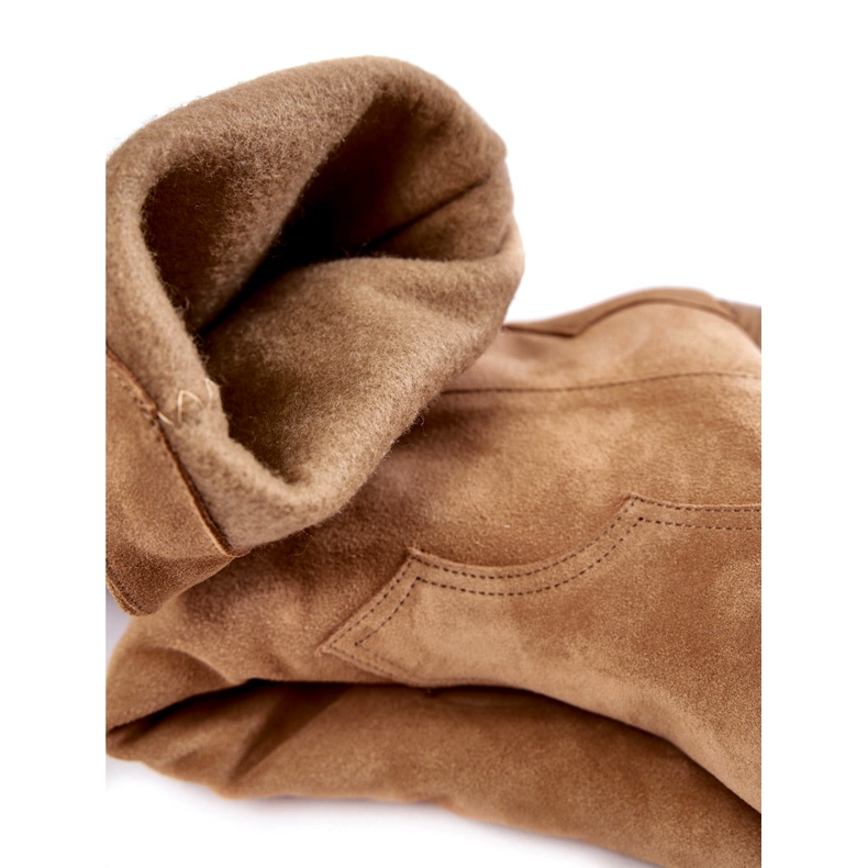 Lewski Shoes Santiags Femme Daim Lewski 3094/F Beige Foncé 3