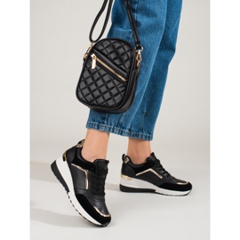 Baskets compensées noires Shelovet femme le noir 2