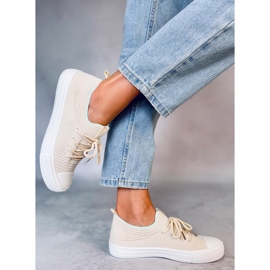 BM Baskets chaussettes femme Bruni LT.BEIGE 1