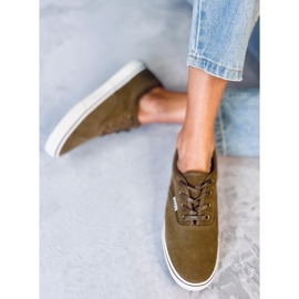 BM Baskets femme en daim Lovis Taupe vert 5