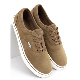 BM Baskets femme en daim Lovis Taupe vert 2