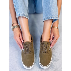 BM Baskets femme en daim Lovis Taupe vert 3