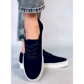 BM Lovis Baskets femme en daim noir le noir 2