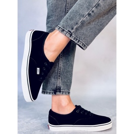 BM Lovis Baskets femme en daim noir le noir 1