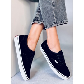 BM Lovis Baskets femme en daim noir le noir 3