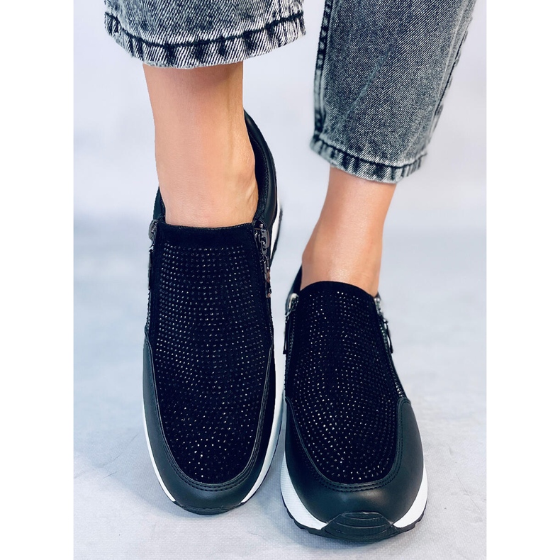 Baskets compensées noires Atwood le noir 1