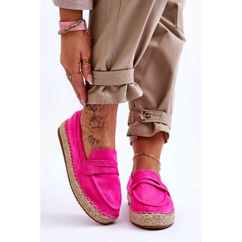 FI1 Espadrilles Femme Daim Fuchsia Keyla rose 1
