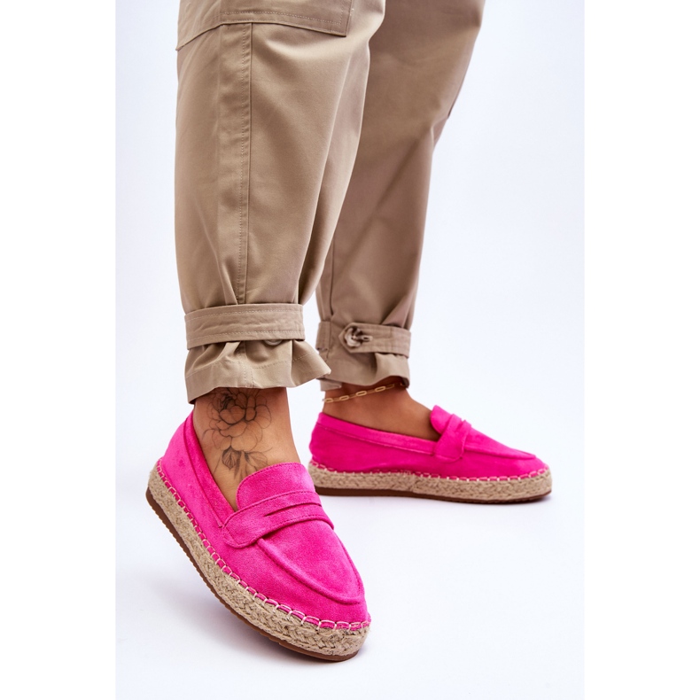 FI1 Espadrilles Femme Daim Fuchsia Keyla rose 2