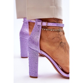 Sandales À Talons Hauts Pour Femmes Avec Zircon Violet Idéaliste 4