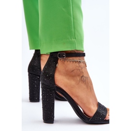 Sandales À Talons Hauts Pour Femmes Avec Zircons Noir Idéaliste le noir 4