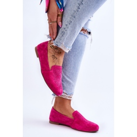 S.Barski Mocassins Confortables Daim Fuchsia Giovana rose 5