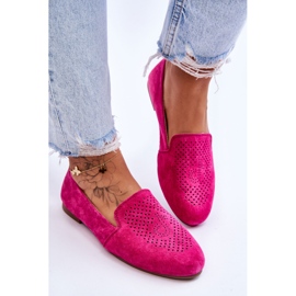 S.Barski Mocassins Confortables Daim Fuchsia Giovana rose 4