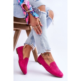 S.Barski Mocassins Confortables Daim Fuchsia Giovana rose 6