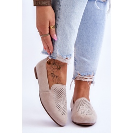 S.Barski Mocassins Confortables Daim Beige Giovana 1
