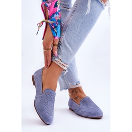S.Barski Mocassins Giovana bleus confortables en daim 3