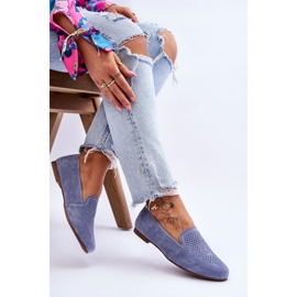 S.Barski Mocassins Giovana bleus confortables en daim 1