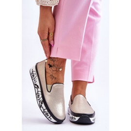 S.Barski Baskets à enfiler en cuir pour femmes Doré Ottavia 1