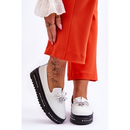 S.Barski Baskets en cuir à enfiler pour femmes Corbeau blanc 1