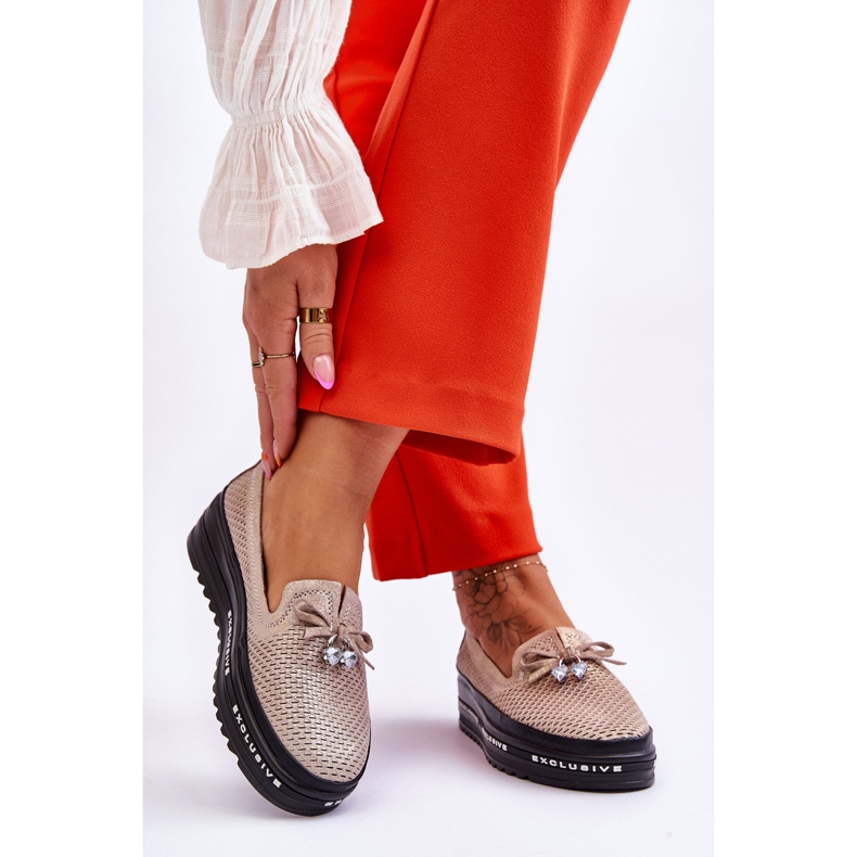 S.Barski Baskets en cuir à enfiler pour femmes Corbeau or brillant doré 2