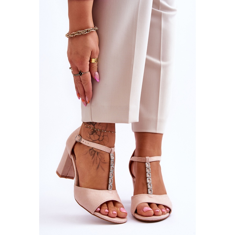 S.Barski Sandales à Talon en Daim pour Femme Beige Florines 1