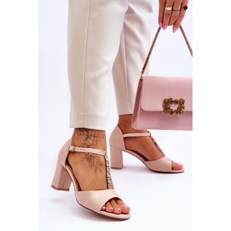 S.Barski Sandales à Talon en Daim pour Femme Beige Florines 2