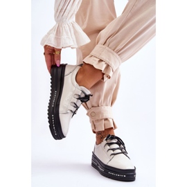 S.Barski Chaussures de sport Chantal Beige Laquées 2