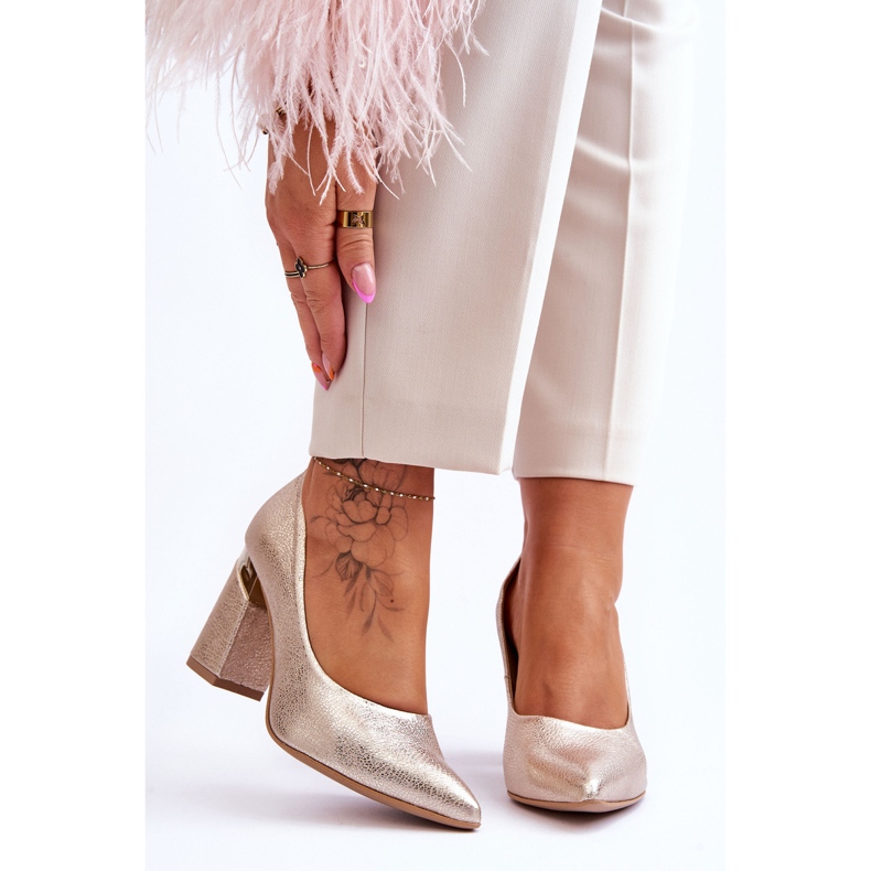 Lewski Shoes Escarpins Cuir Lewski 3117 Doré d'or 1