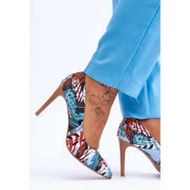 Lewski Shoes Chaussures Leski à Talons Hauts en Cuir à la Mode 2659 Vert-Bleu multicolore 4