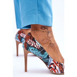 Lewski Shoes Chaussures Leski à Talons Hauts en Cuir à la Mode 2659 Vert-Bleu multicolore 5