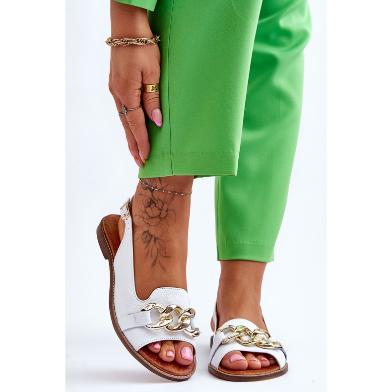 Lewski Shoes Sandales Cuir Femme Leewski Shoes 3230 Pois Blancs blanche 1