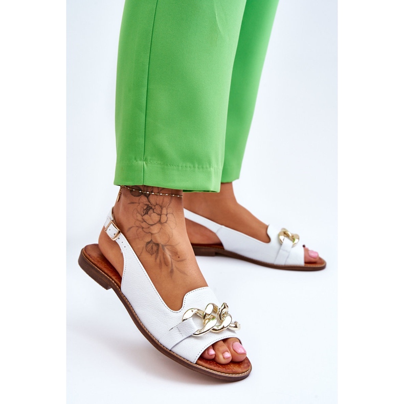 Lewski Shoes Sandales Cuir Femme Leewski Shoes 3230 Pois Blancs blanche 2