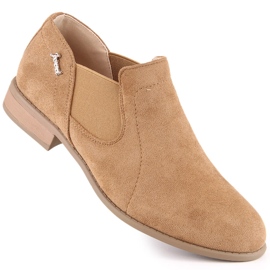 Slip-on en daim beige pour femme Jezzi ASA142-26A 1