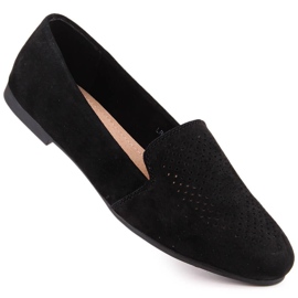 Slip-on confortables en cuir suédé noir S.Barski LR29515 1