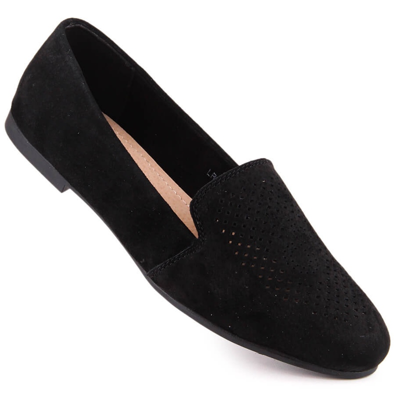 Slip-on confortables en cuir suédé noir S.Barski LR29515 1
